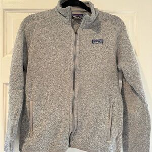 Grey Patagonia Fleece zip up jacket size medium